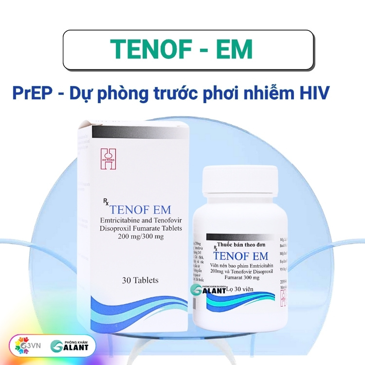 Tenof Em - 30 viên - PrEP - Dự phòng trước phơi nhiễm HIV